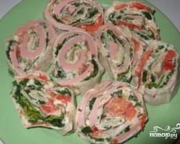 Лаваш с колбасой