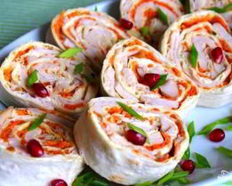 Лаваш с корейской морковкой