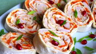 Лаваш с корейской морковкой