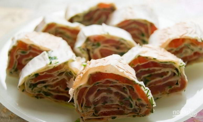 Рецепт лаваша с красной рыбой