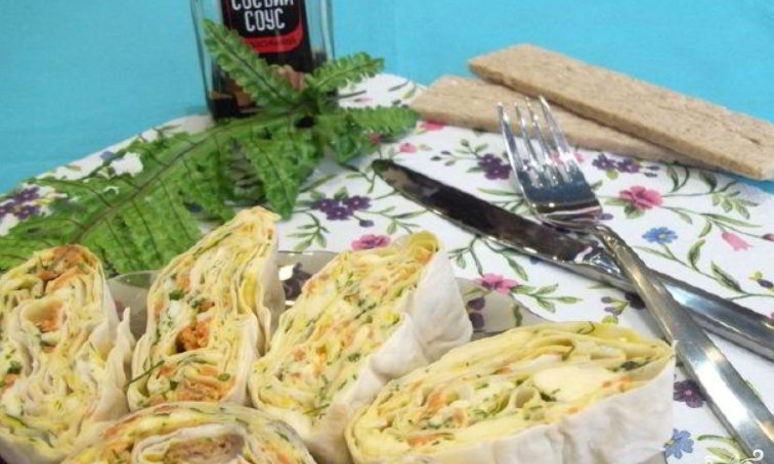 Рецепт лаваша с курицей и корейской морковкой