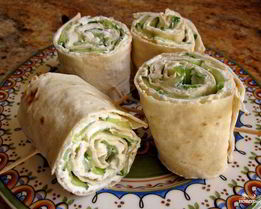 Лаваш с огурцом и сыром