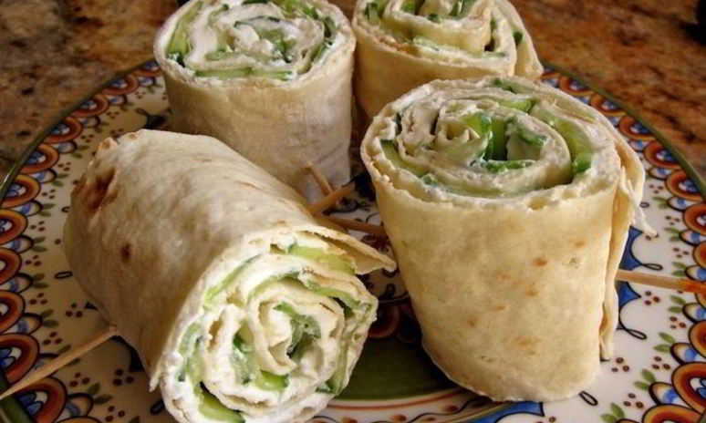 Рецепт лаваша с огурцом и сыром