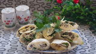 Лаваш с шампиньонами