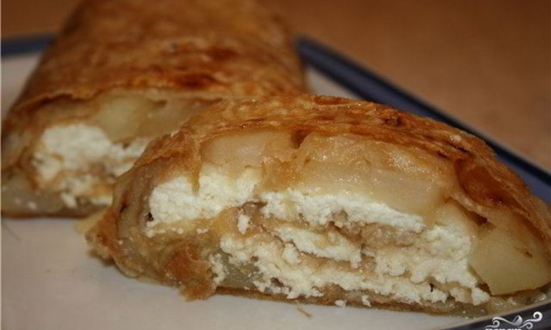 Рецепт лаваша с яблоками и творогом