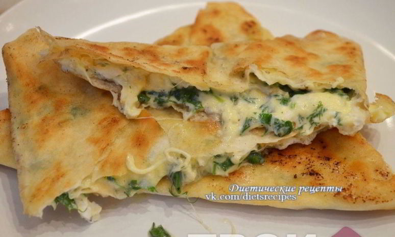 Рецепт лаваша с зеленью и сыром