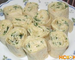 Рулетики из лаваша с сыром