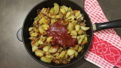 свиная вырезка с овощами в лаваше