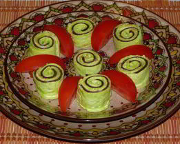 Закуска из лаваша Улитки