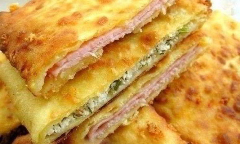 Рецепт быстрых лепешек из сыра с начинкой