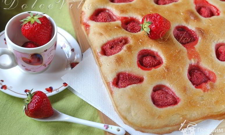 Рецепт фокаччи с клубникой