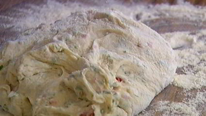 лепешка с имбирем, чили и кинзой