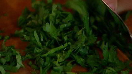 лепешка с имбирем, чили и кинзой