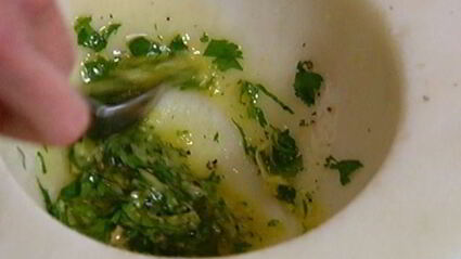 лепешка с имбирем, чили и кинзой