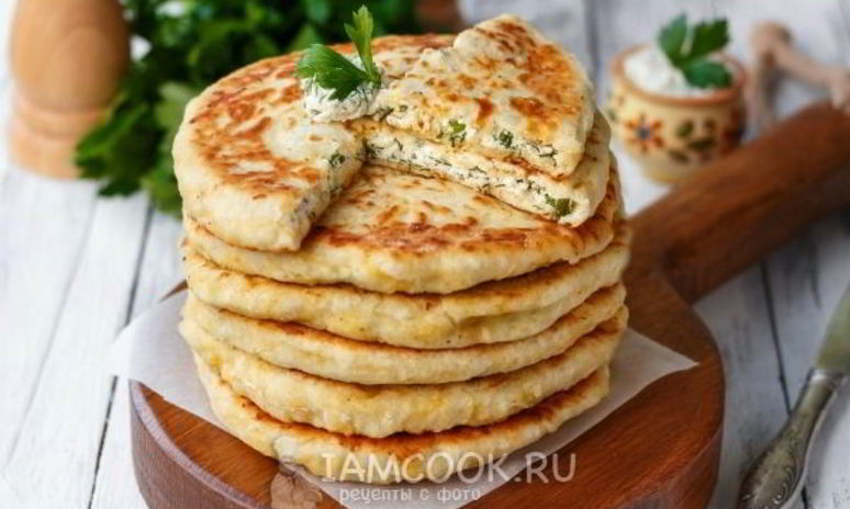 Рецепт сырных лепешек с начинкой