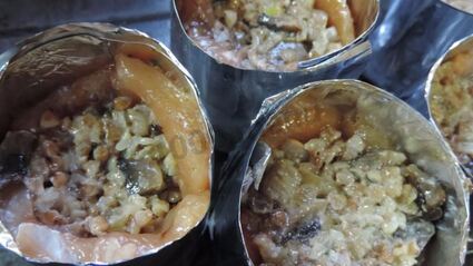 куриные маффины с гречкой и грибами