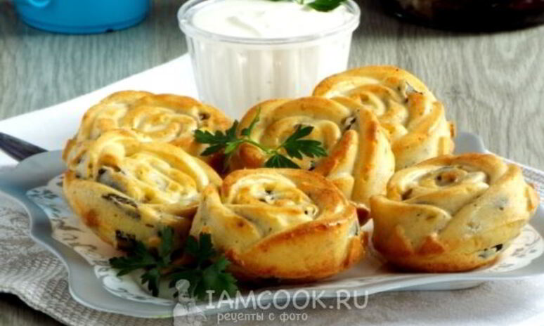 Рецепт маффинов с грибами