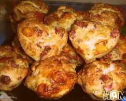 Маффины с сыром и ветчиной