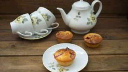 маффины со свежей клубникой