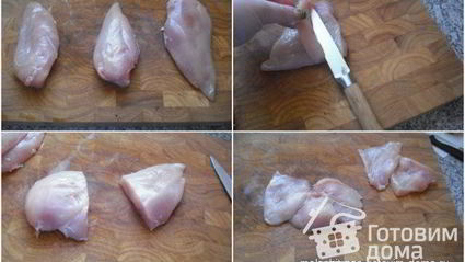 мясные маффины из куриного филе, грибов и сыра моцарелла