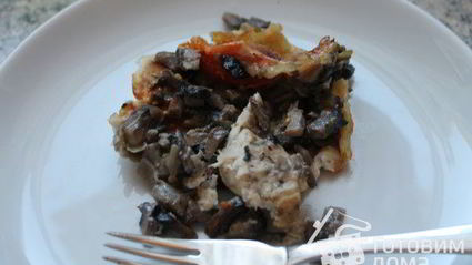 мясные маффины из куриного филе, грибов и сыра моцарелла