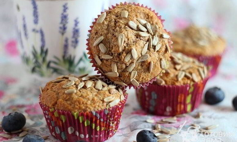 Рецепт ореховых маффинов с отрубями и семечками