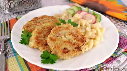 куриные оладьи с капустой и овсяными хлопьями