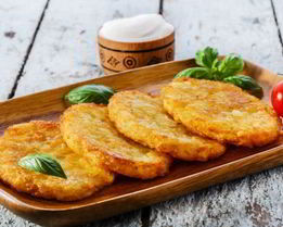 Оладьи из картофельного пюре с зеленым луком