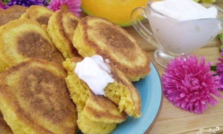 Рецепт оладий из тыквы с манкой