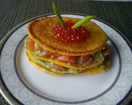 Оладьи из тыквы с семгой