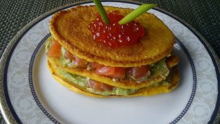 Оладьи из тыквы с семгой