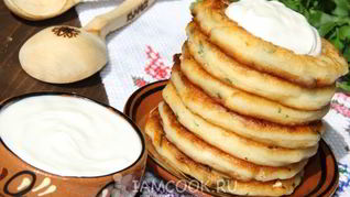 Оладьи картофельные с фетой и зеленью