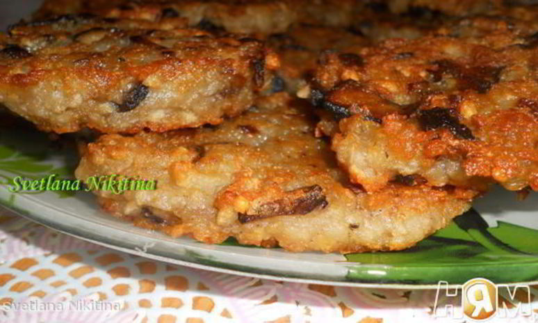 Рецепт оладий картофельных с грибами