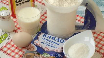 оладьи на кислом молоке с какао