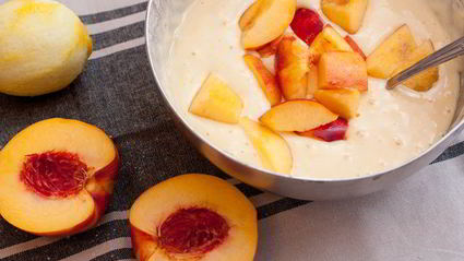 оладьи с персиками