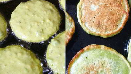 оладьи с зеленым горошком