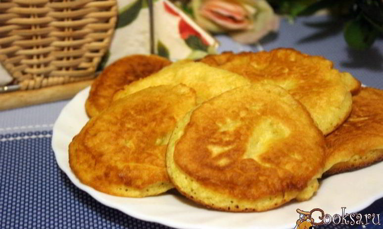 Рецепт пшенично-кукурузных оладьи на кефире