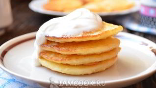 Пшенные оладьи с творогом