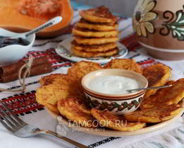 Тыквенные оладьи с сырой тыквой