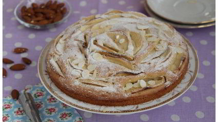 датский миндальный пирог с яблоками