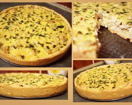 Лоранский пирог с курицей и грибами