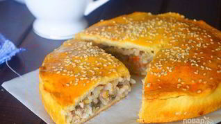 Мини-пироги с курицей, рисом и баклажанами