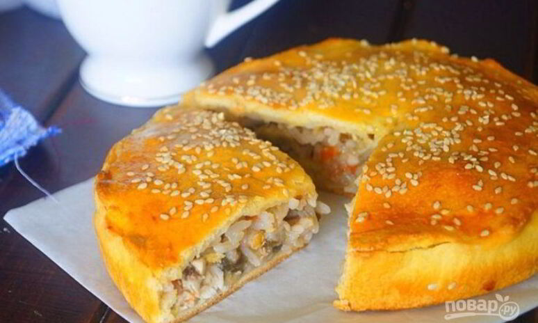 Рецепт мини-пирогов с курицей, рисом и баклажанами