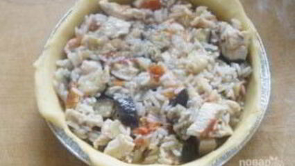 мини-пироги с курицей, рисом и баклажанами