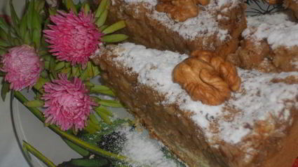 пирог ореховый с яблоками