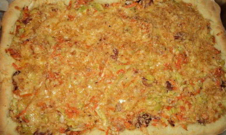 Рецепт пирога с окороком и луком-пореем