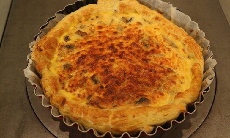 Рецепт пирога с сыром и грибами