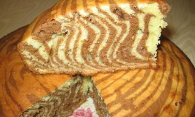 Рецепт пирога зебра на сметане