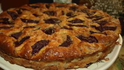 сливовый пирог с яблоками