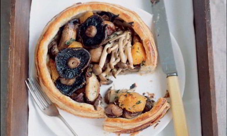 Рецепт слоеного пирога с грибами
